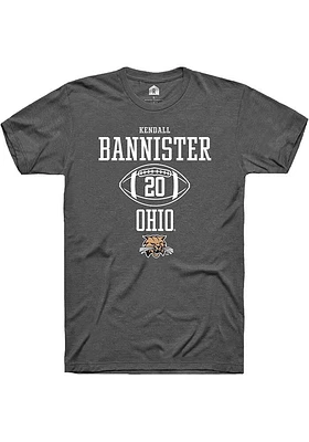 Kendall Bannister  Ohio Bobcats Dark Grey Rally NIL Sport Icon Short Sleeve T Shirt