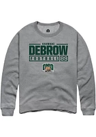 Khamani Debrow  Rally Ohio Bobcats Mens Graphite NIL Stacked Box Long Sleeve Crew Sweatshirt