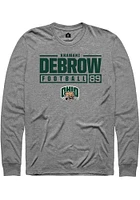 Khamani Debrow  Ohio Bobcats Graphite Rally NIL Stacked Box Long Sleeve T Shirt