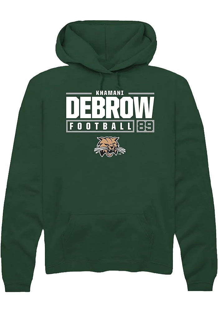 Khamani Debrow Rally Ohio Bobcats Mens NIL Stacked Box Long Sleeve Hoodie