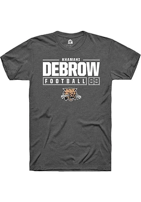 Khamani Debrow  Ohio Bobcats Dark Grey Rally NIL Stacked Box Short Sleeve T Shirt