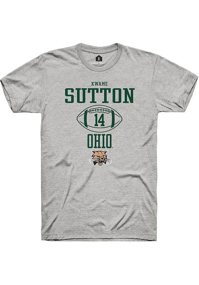 Kwame Sutton  Ohio Bobcats Ash Rally NIL Sport Icon Short Sleeve T Shirt