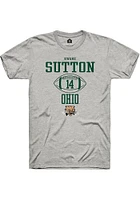 Kwame Sutton  Ohio Bobcats Ash Rally NIL Sport Icon Short Sleeve T Shirt