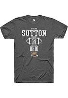 Kwame Sutton  Ohio Bobcats Dark Grey Rally NIL Sport Icon Short Sleeve T Shirt