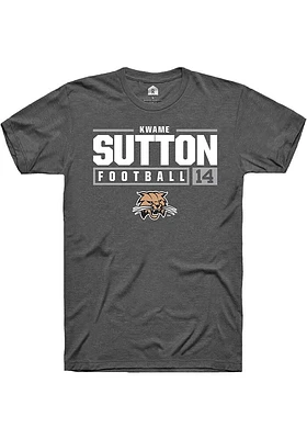 Kwame Sutton  Ohio Bobcats Dark Grey Rally NIL Stacked Box Short Sleeve T Shirt