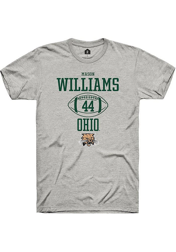 Mason Williams  Ohio Bobcats Ash Rally NIL Sport Icon Short Sleeve T Shirt