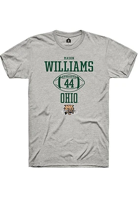 Mason Williams  Ohio Bobcats Ash Rally NIL Sport Icon Short Sleeve T Shirt