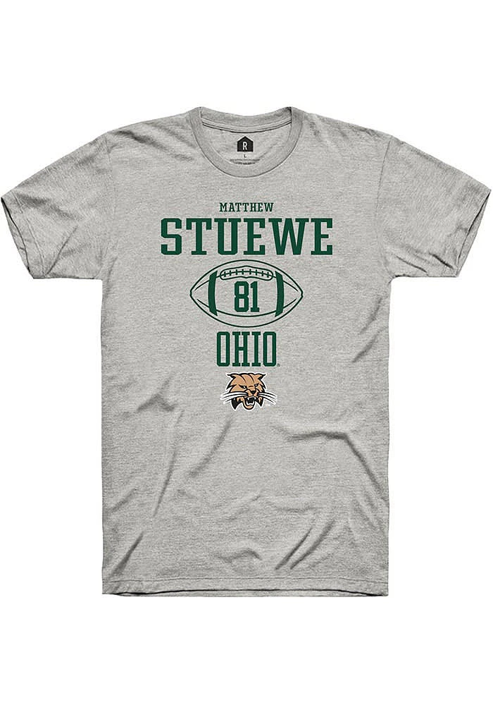 Matthew Stuewe  Ohio Bobcats Ash Rally NIL Sport Icon Short Sleeve T Shirt