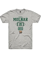 Michael Molnar  Ohio Bobcats Ash Rally NIL Sport Icon Short Sleeve T Shirt