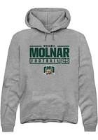 Michael Molnar  Rally Ohio Bobcats Mens Graphite NIL Stacked Box Long Sleeve Hoodie