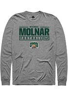 Michael Molnar  Ohio Bobcats Graphite Rally NIL Stacked Box Long Sleeve T Shirt