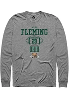 Miles Fleming  Ohio Bobcats Graphite Rally NIL Sport Icon Long Sleeve T Shirt