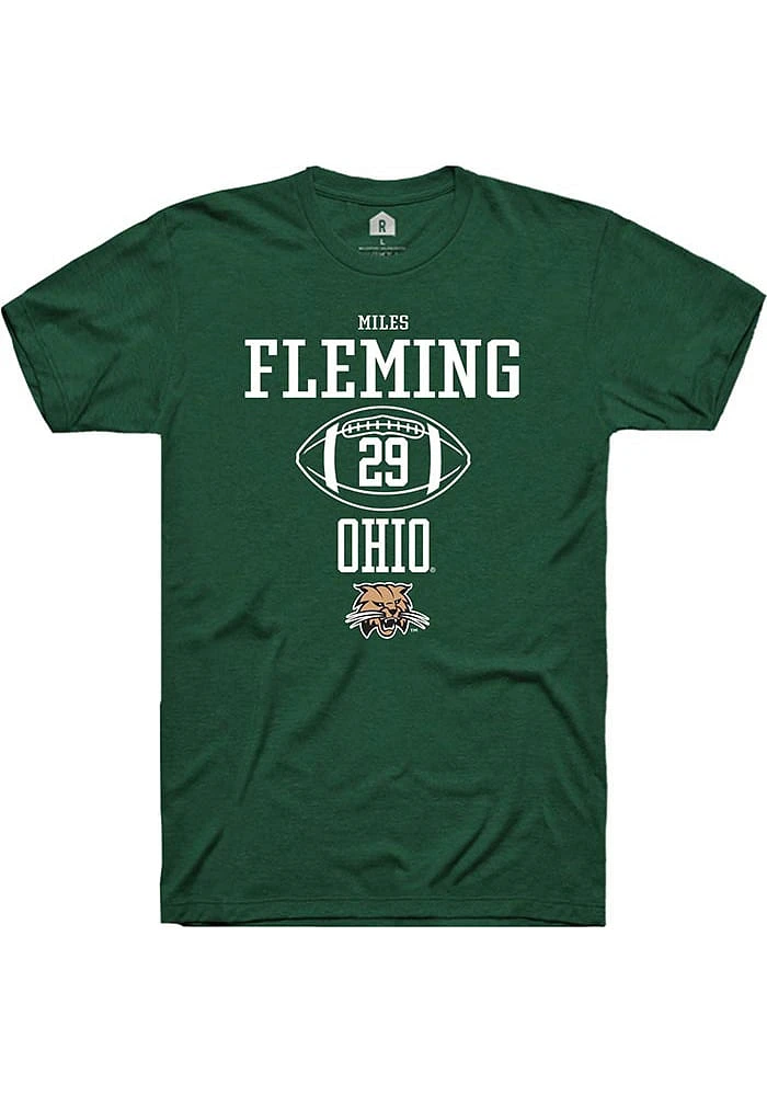 Miles Fleming Ohio Bobcats Rally NIL Sport Icon Short Sleeve T Shirt