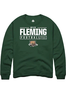 Miles Fleming Rally Ohio Bobcats Mens NIL Stacked Box Long Sleeve Crew Sweatshirt