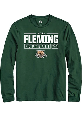 Miles Fleming Ohio Bobcats Rally NIL Stacked Box Long Sleeve T Shirt