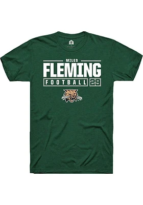 Miles Fleming Ohio Bobcats Rally NIL Stacked Box Short Sleeve T Shirt