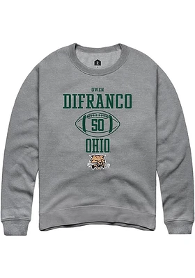 Owen DiFranco  Rally Ohio Bobcats Mens Graphite NIL Sport Icon Long Sleeve Crew Sweatshirt