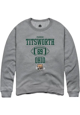 Parker Titsworth  Rally Ohio Bobcats Mens Graphite NIL Sport Icon Long Sleeve Crew Sweatshirt