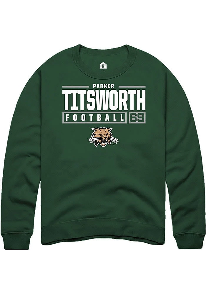 Parker Titsworth Rally Ohio Bobcats Mens NIL Stacked Box Long Sleeve Crew Sweatshirt