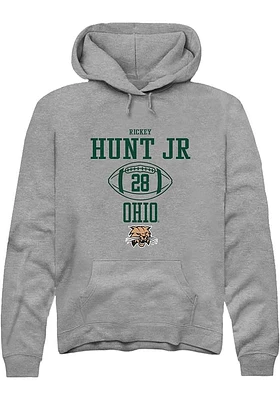 Rickey Hunt Jr  Rally Ohio Bobcats Mens Graphite NIL Sport Icon Long Sleeve Hoodie