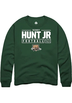 Rickey Hunt Jr Rally Ohio Bobcats Mens NIL Stacked Box Long Sleeve Crew Sweatshirt