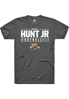 Rickey Hunt Jr  Ohio Bobcats Dark Grey Rally NIL Stacked Box Short Sleeve T Shirt