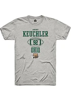 Robert Keuchler  Ohio Bobcats Ash Rally NIL Sport Icon Short Sleeve T Shirt