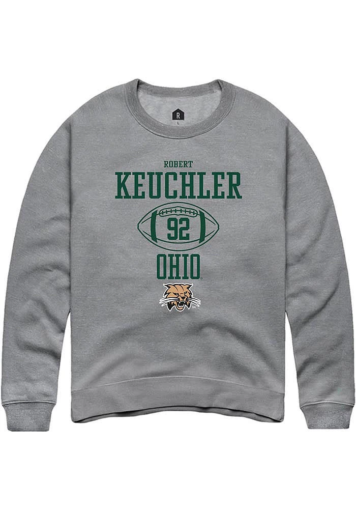 Robert Keuchler  Rally Ohio Bobcats Mens Graphite NIL Sport Icon Long Sleeve Crew Sweatshirt