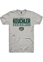 Robert Keuchler  Ohio Bobcats Ash Rally NIL Stacked Box Short Sleeve T Shirt