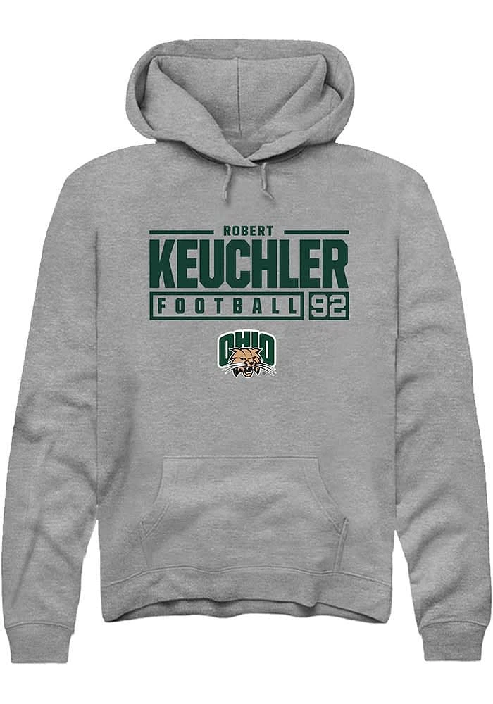 Robert Keuchler  Rally Ohio Bobcats Mens Graphite NIL Stacked Box Long Sleeve Hoodie