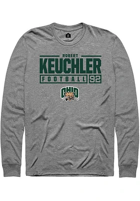 Robert Keuchler  Ohio Bobcats Graphite Rally NIL Stacked Box Long Sleeve T Shirt