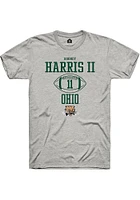 Rodney Harris II  Ohio Bobcats Ash Rally NIL Sport Icon Short Sleeve T Shirt