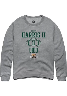Rodney Harris II  Rally Ohio Bobcats Mens Graphite NIL Sport Icon Long Sleeve Crew Sweatshirt