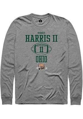 Rodney Harris II  Ohio Bobcats Graphite Rally NIL Sport Icon Long Sleeve T Shirt
