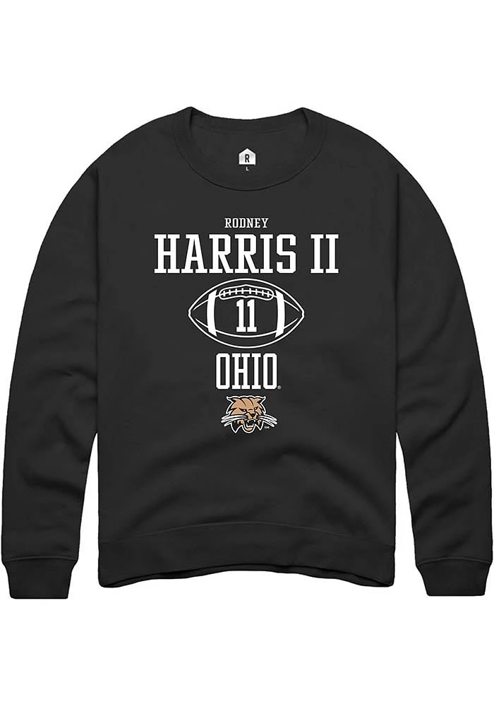 Rodney Harris II Rally Ohio Bobcats Mens NIL Sport Icon Long Sleeve Crew Sweatshirt