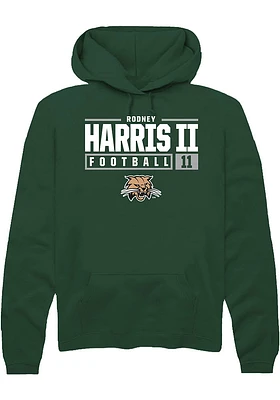 Rodney Harris II Rally Ohio Bobcats Mens NIL Stacked Box Long Sleeve Hoodie