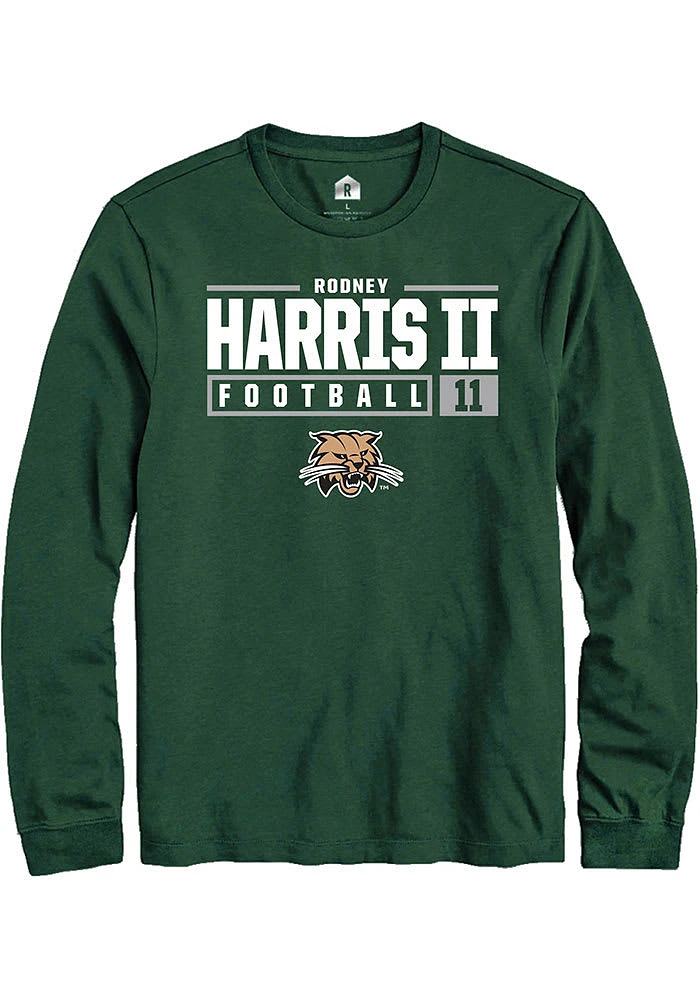 Rodney Harris II Ohio Bobcats Rally NIL Stacked Box Long Sleeve T Shirt