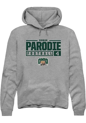 Roman Parodie  Rally Ohio Bobcats Mens Graphite NIL Stacked Box Long Sleeve Hoodie