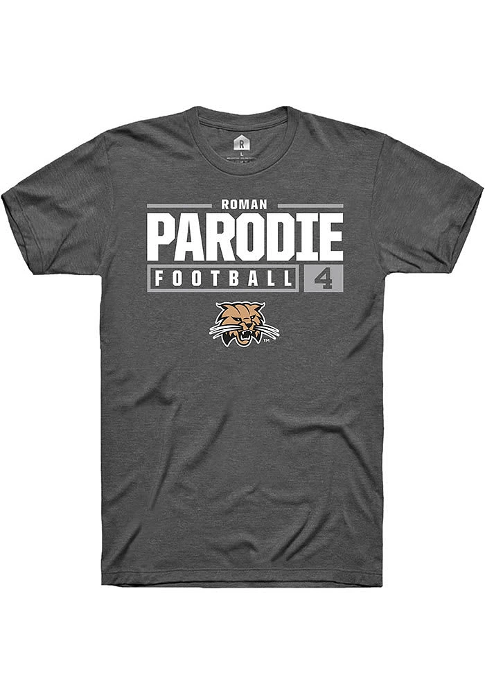 Roman Parodie Ohio Bobcats Dark Grey Rally NIL Stacked Box Short Sleeve T Shirt