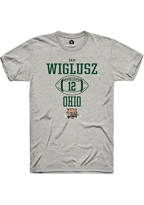 Sam Wiglusz  Ohio Bobcats Ash Rally NIL Sport Icon Short Sleeve T Shirt