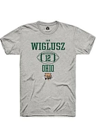 Sam Wiglusz  Ohio Bobcats Ash Rally NIL Sport Icon Short Sleeve T Shirt