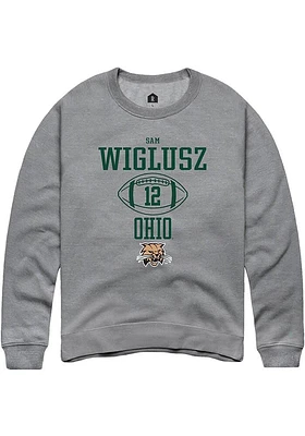 Sam Wiglusz  Rally Ohio Bobcats Mens Graphite NIL Sport Icon Long Sleeve Crew Sweatshirt