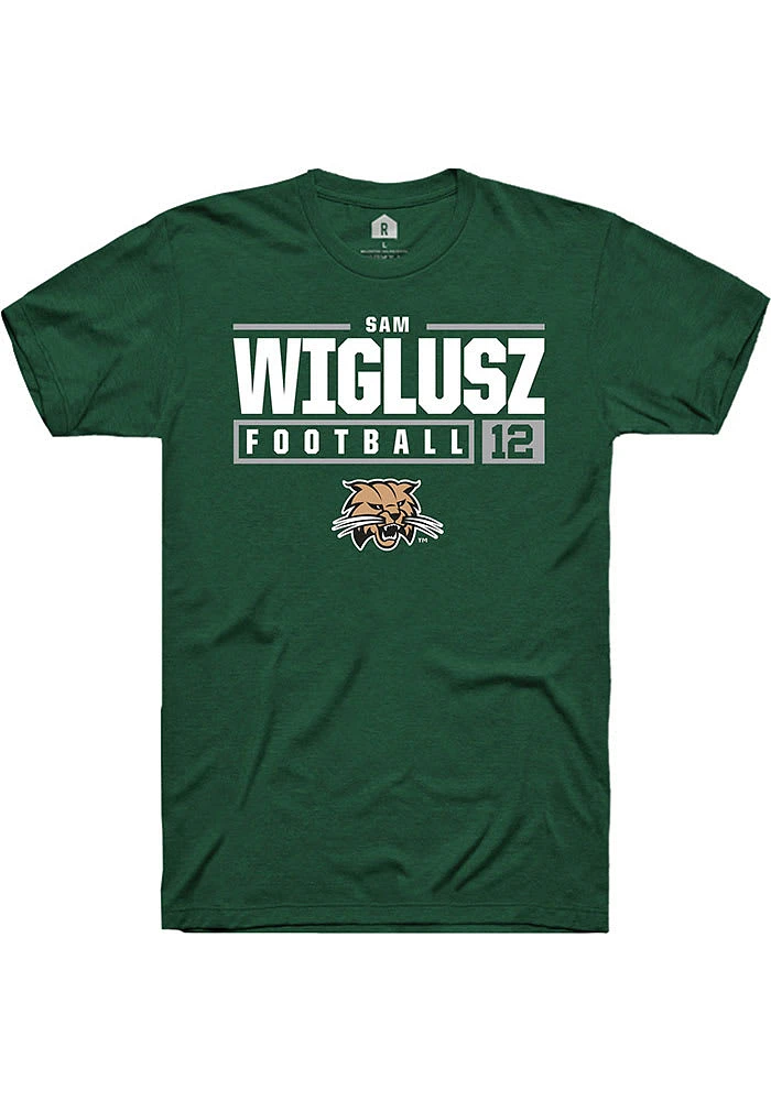 Sam Wiglusz Ohio Bobcats Rally NIL Stacked Box Short Sleeve T Shirt