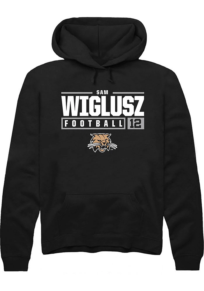 Sam Wiglusz Rally Ohio Bobcats Mens NIL Stacked Box Long Sleeve Hoodie