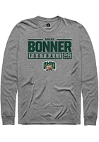 Shane Bonner  Ohio Bobcats Graphite Rally NIL Stacked Box Long Sleeve T Shirt