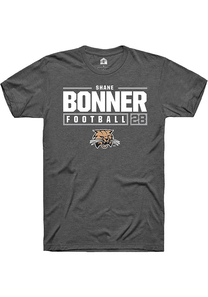 Shane Bonner  Ohio Bobcats Dark Grey Rally NIL Stacked Box Short Sleeve T Shirt