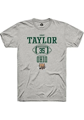 Shay Taylor  Ohio Bobcats Ash Rally NIL Sport Icon Short Sleeve T Shirt