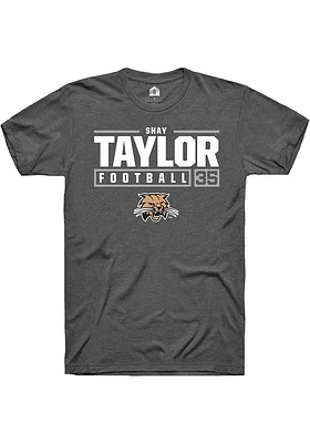 Shay Taylor  Ohio Bobcats Dark Grey Rally NIL Stacked Box Short Sleeve T Shirt