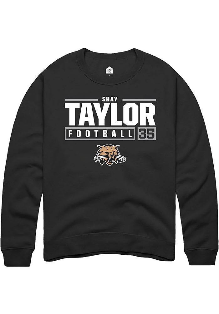 Shay Taylor Rally Ohio Bobcats Mens NIL Stacked Box Long Sleeve Crew Sweatshirt