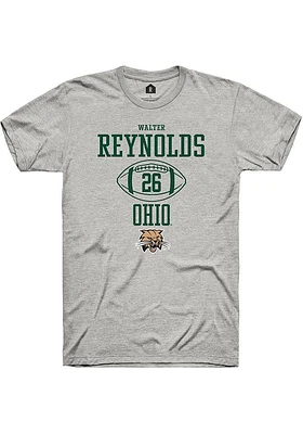 Walter Reynolds  Ohio Bobcats Ash Rally NIL Sport Icon Short Sleeve T Shirt